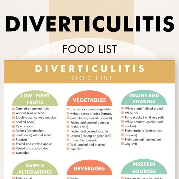 Diverticulitis Diet Plan, Diverticulitis Diet Food Chart, Diverticulitis Diet PDF, Download and Print to Avoid Triggers, Promote Gut Health