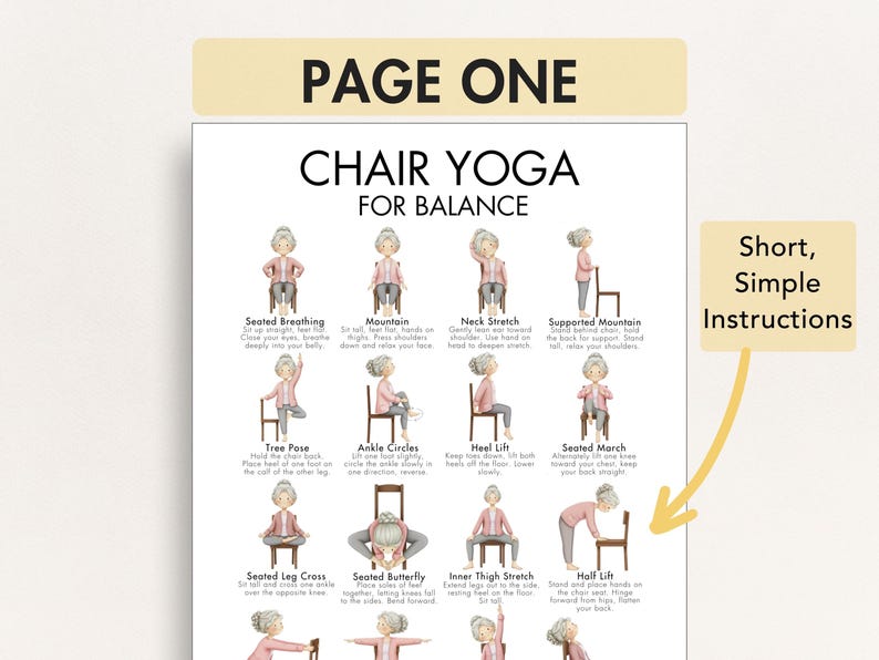 Balance Exercises for Elderly, Chair Yoga for Seniors, Seated Balance ...