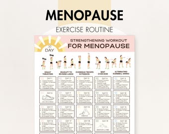 Dumbbell Exercises For Menopause, 30-Day Strengthening Challenge, Printable PDF (8.5x11, 16x20, A4, A3)
