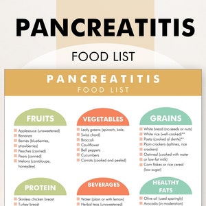Tabela de alimentos para pancreatite, guia de alimentos para pancreatite, lista de alimentos para pancreatite - Baixe e imprima esta tabela de alimentos para ajudar você a comprar e planejar suas refeições