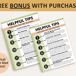 Leaky Gut Diet Foods List, Leaky Gut Diet PDF, Printable Chart, Helps