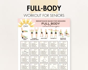 Resistance Band Exercises for Seniors for Strength, Resistance Band Workouts for Seniors, Full Body Strengthening, PDF, Easy Fitness Routine