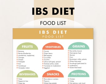 IBS Diet Plan, IBS Diet PDF, Inflammatory Bowel Syndrome Food Guide - Download, Print - Make Dietary Changes to Avoid Triggers