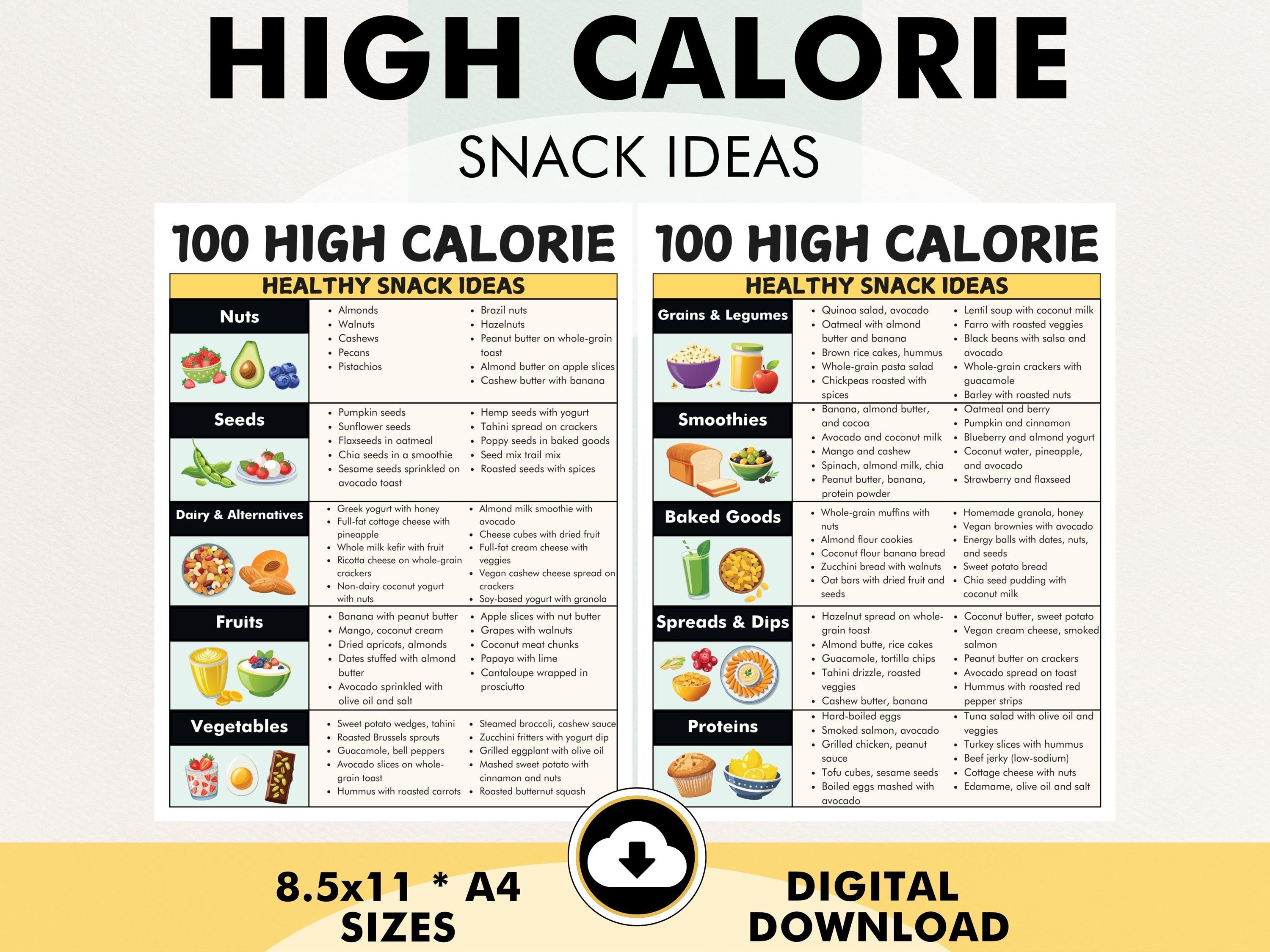 high calorie things