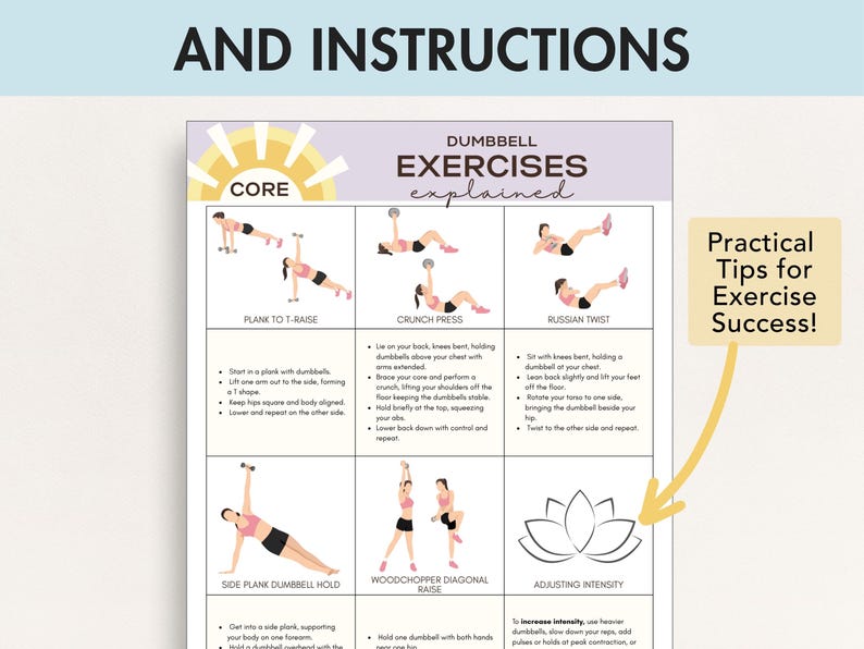 Core Workout With Weights, PDF, Dumbbell Exercises for Abs - 30 Day ...