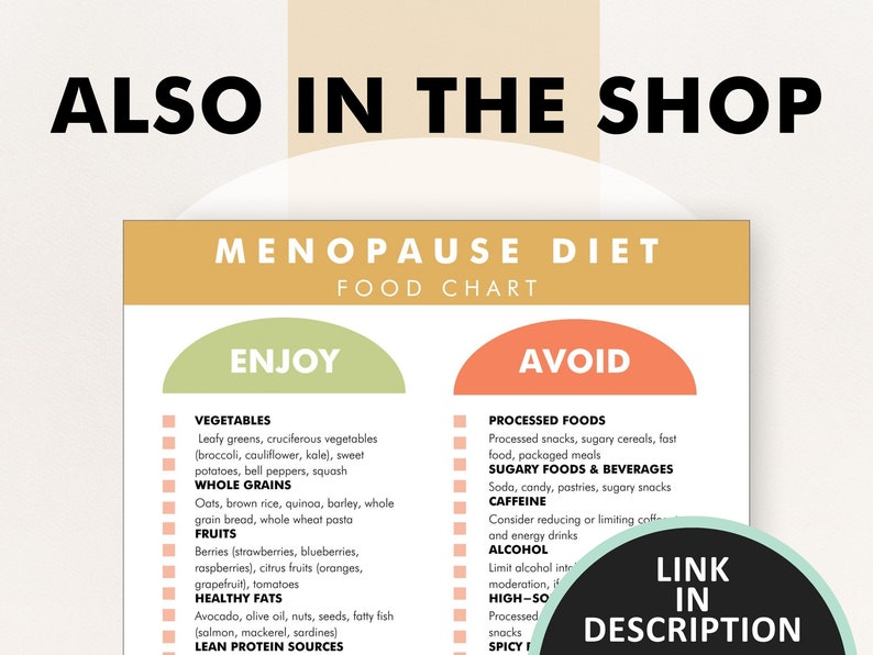 Menopause Diet Food List, Menopause Friendly Diet List, Foods to Help Menopause Symptoms, Download and Print to Help You Shop and Meal Plan image 8
