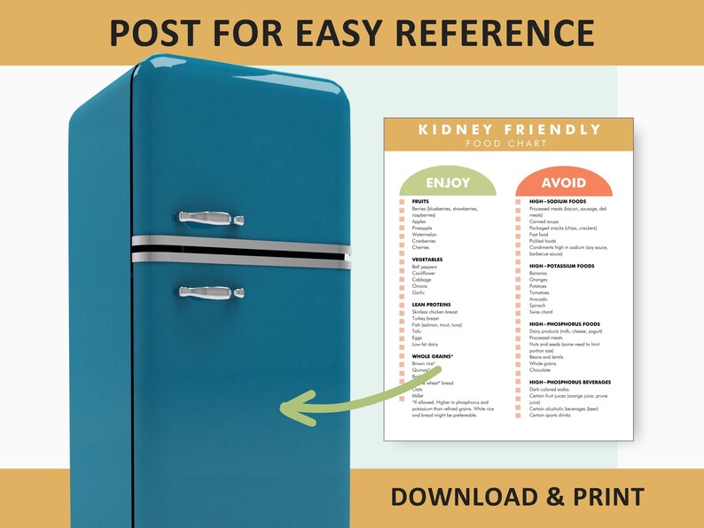 Kidney Renal Diet Food List, Kidney Friendly Diet List, Foods for Kidney Health, Low Potassium, Renal Diet Restrictions, Kidney Disease image 2