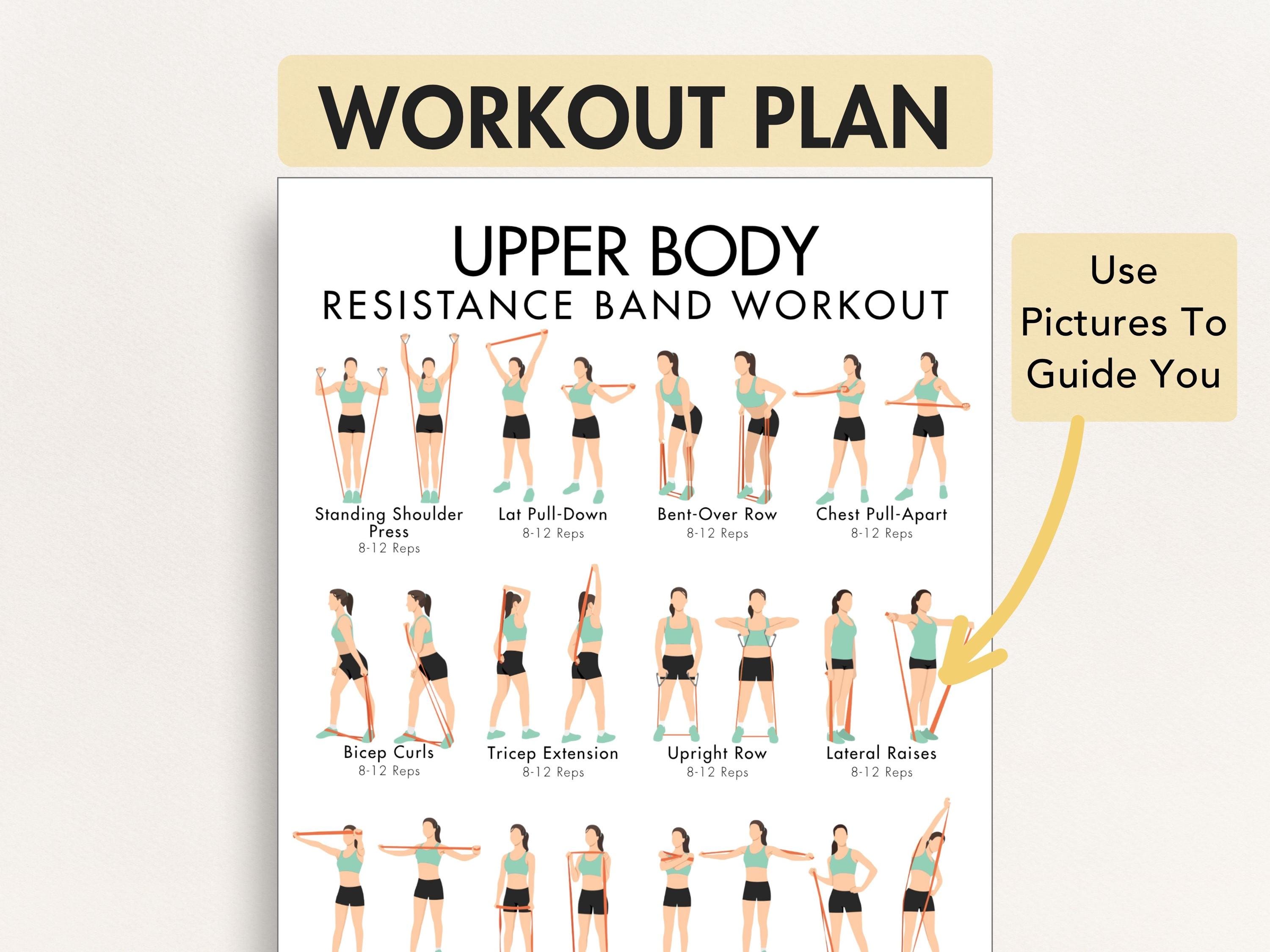 Upper Body Resistance Band Workout, Printable PDF, Banded Exercise ...