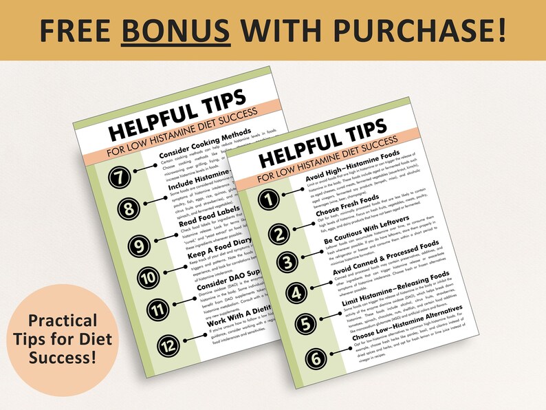 Low Histamine Food List, Low Histamine Food Guide, Histamine