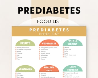 Pre-Diabetes Food List, Pre-Diabetic Diet Food Chart, Low Sugar Food Guide - Download and Print to Help You Shop, Meal Plan, Reduce Sugars