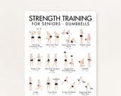 Strength Training for Seniors, Dumbbell Workout for Seniors, Weight Lifting for Functional Strength, Printable PDF, 8.5x11, 16x20, A4, A3