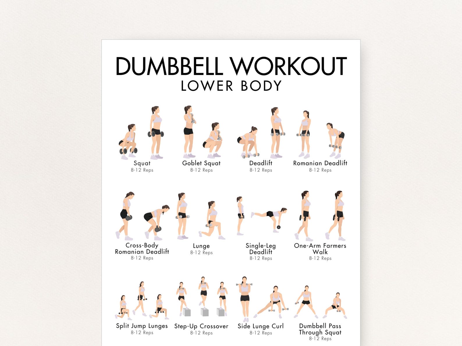 Dumbbell Workout for Lower Body, Dumbbell Exercises for Legs, Glutes ...