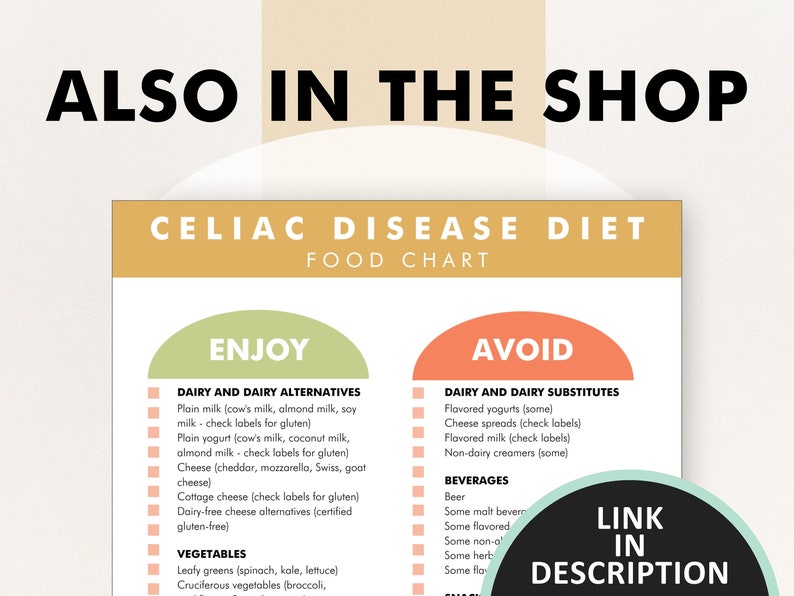 Celiac Disease Diet Plan PDF, Celiac Diet Meal Plan Helper, Celiac Food