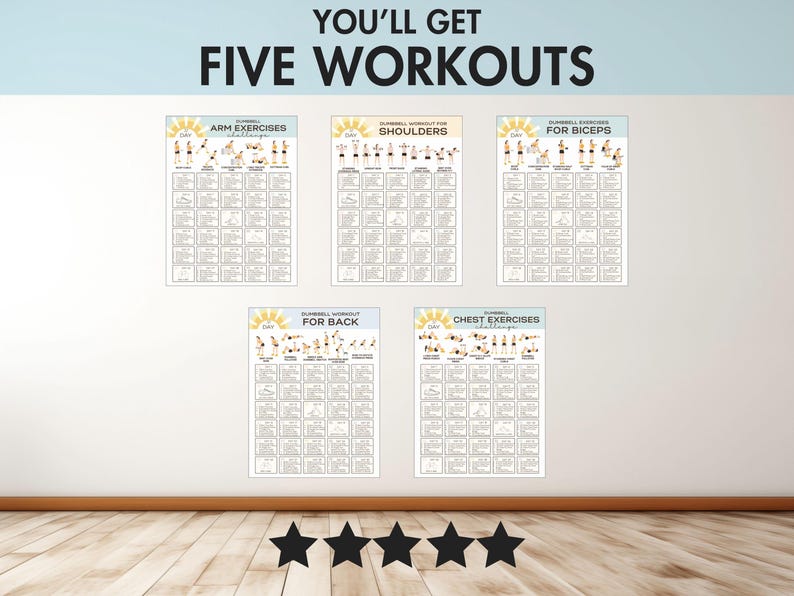 Dumbbell Exercises Upper Body, PDF, Bundle With Instructions, Five ...