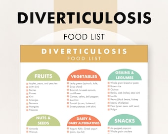 Diverticulosis Diet Plan, Diverticulosis Diet Food Chart, Diverticulosis Diet PDF, Download and Print to Avoid Triggers, Promote Gut Health