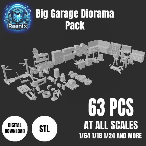 Paquete Big Garage Diorama - Archivos STL de Ultimate Mechanic