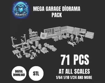 Mega Garage Diorama Pack | Diorama Kit | Garage Pack | Garage Kit