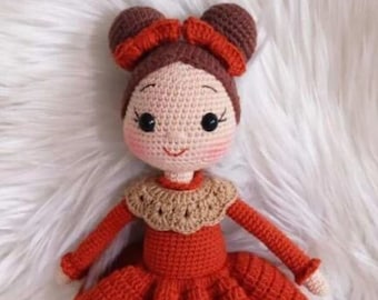 Cute Hand-Knitted Doll - 34 cm Doll Handmade, Gift for Baby and Children, Amigurumi