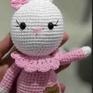 Cute Hand-Knitted Doll 22 cm Doll Handmade, Gift for Baby and Children, Amigurumi zdjęcie 3