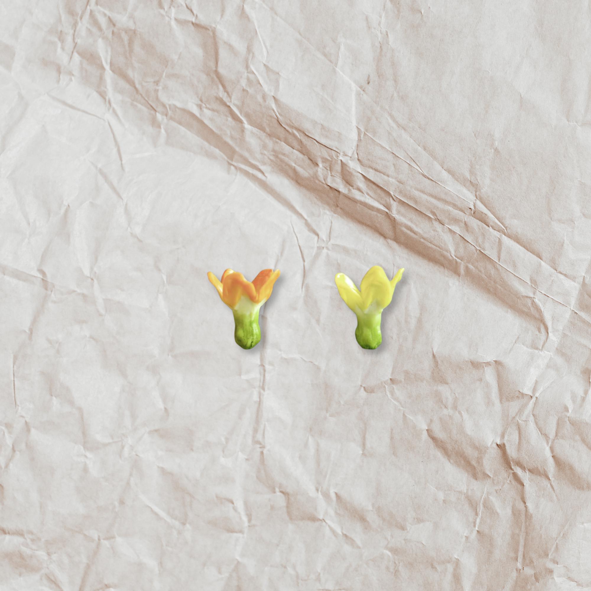 粘土パカラナフラワー50個 - 2cm、手描き、レイ、工芸品、装飾に最適