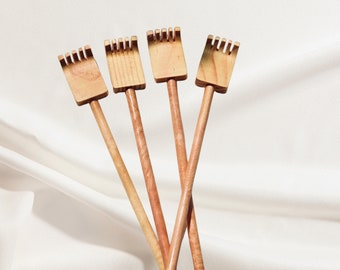 Rascador de espalda de madera de acacia tradicional - Herramientas de masaje, Rascador de espalda de madera, Rascador de espalda reconfortante, Masajeador de espalda, Madera natural