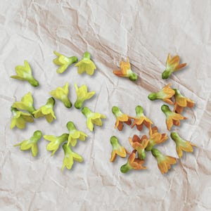 50 pcs  Clay Pakalana Flowers – 2 cm, Hand Painted, Perfect for Leis, Crafts & Decorations