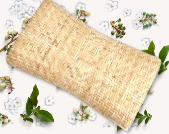 Almohada de ratán tejida a mano - Cojín de ratán natural, ecológico, para picnic y spa, almohada cervical para sauna y decoración del hogar.