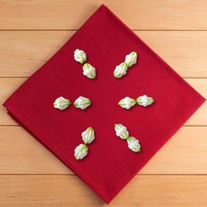 50 pcs. Twin Crown Flower - Handmade Clay Crown Flower Buds, Unique Double-Layer Design for Lei Making, Jewelry, and Art Projects