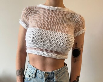 Rizz 4 in 1 Top Crochet PDF Pattern | Made-To-Measure | Stripped Cozy Mesh Textured Top/Sweater/T-Shirt/Shrug Step-By-Step Tutorial