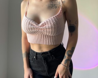 Sarah Bralette Haut au crochet Patron PDF | Sur mesure | Tutoriel étape par étape sur le haut court féminin en forme de V