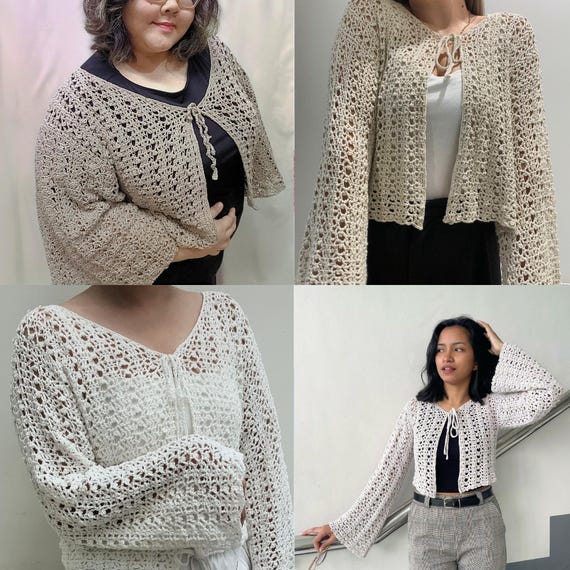 Anne Cardigan Crochet PDF Pattern | Lacy Crochet Cardi | Made-to