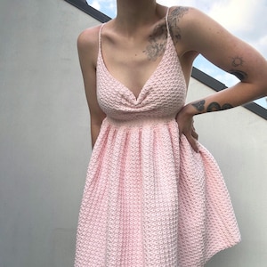 Sarah PDF Crochet Pattern | Cute Babydoll Dress | Made-To-Measure Feminine Bralette | Tutorial with photos
