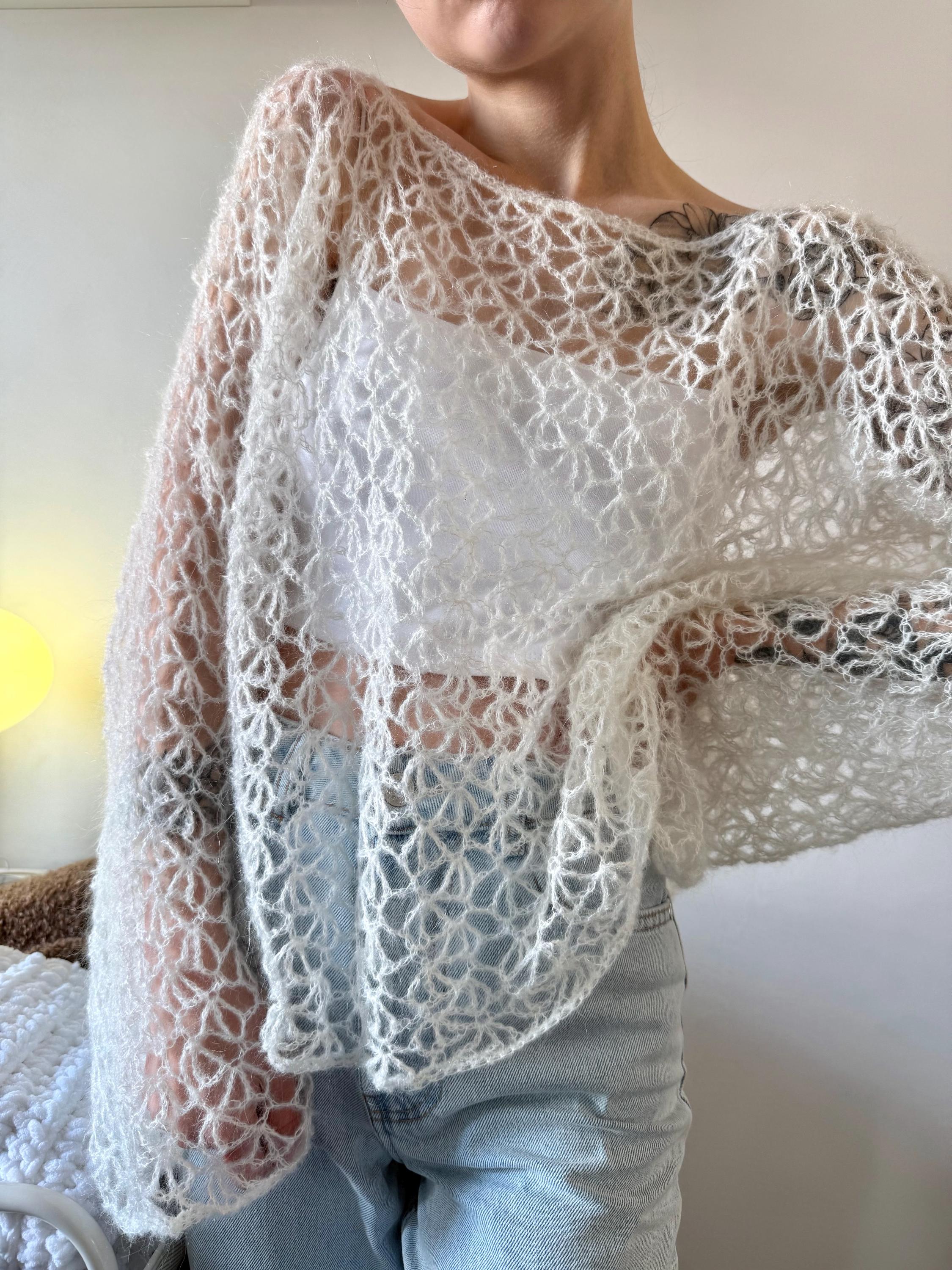 Rhea Sweater Crochet PDF Pattern | Made-to-measure | Lace Delicate