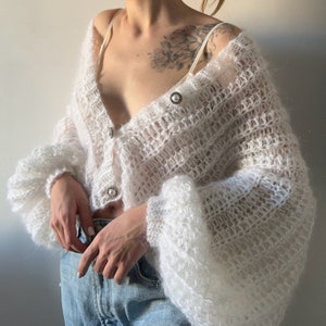 Celeste Cardigan Crochet PDF Pattern | Beginner-Friendly, Made-To-Measure | Mohair Oversized Delicate Cozy Cardigan Step-By-Step Tutorial