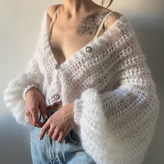 Celeste Cardigan Crochet PDF Pattern | Beginner-Friendly, Made-To-Measure | Mohair Oversized Delicate Cozy Cardigan Step-By-Step Tutorial