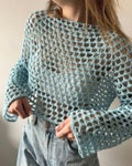 Lacey Mesh 4 in 1 PDF Crochet Pattern | See Through Crochet Knit Y2k Top, Hollow Out Fishnet Jumper/Shrug/T-shirt/Sweater