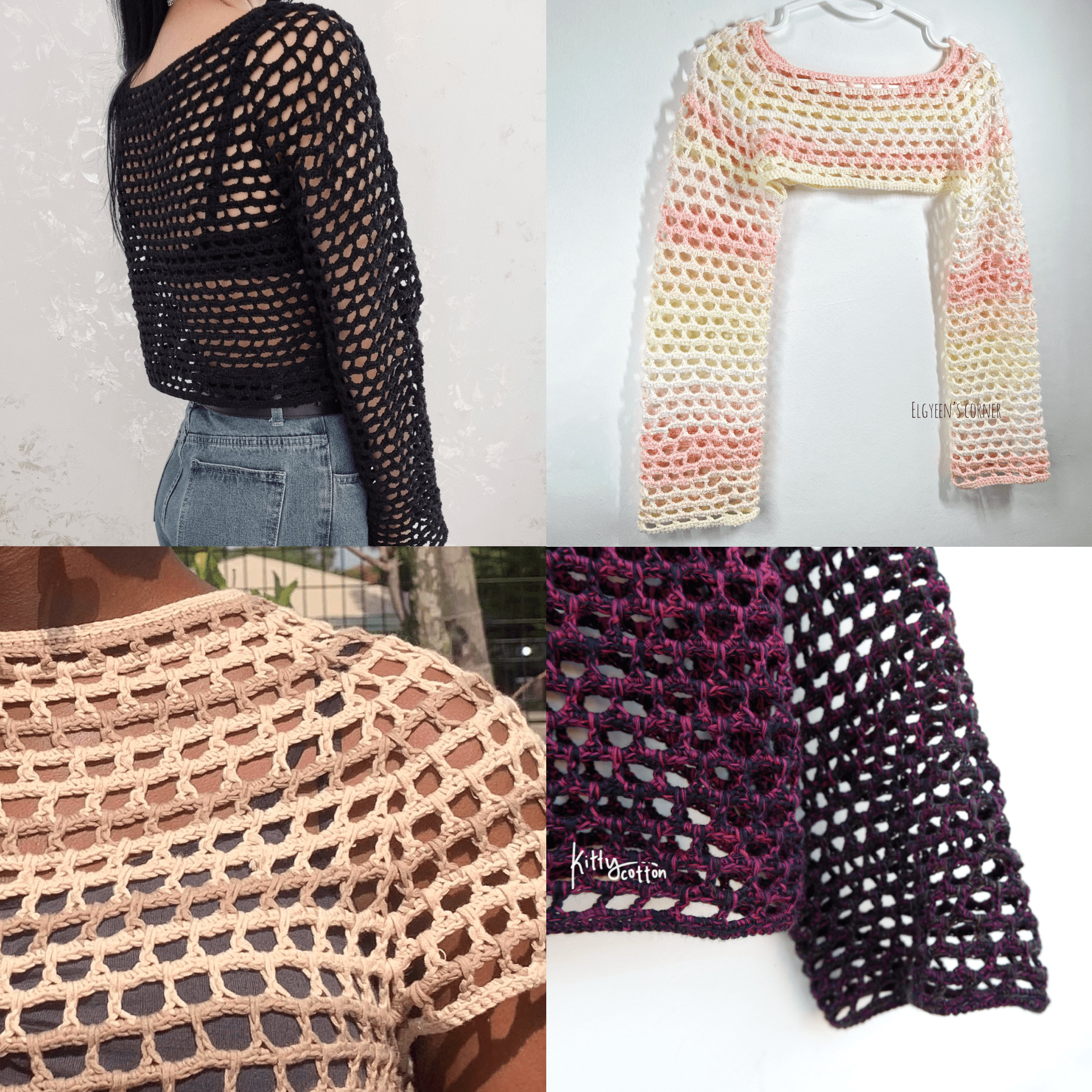 Lacey Mesh 4 in 1 PDF Crochet Pattern | See Through Crochet Lacey Mesh 4 in 1 PDF Crochet Pattern | See Through Crochet