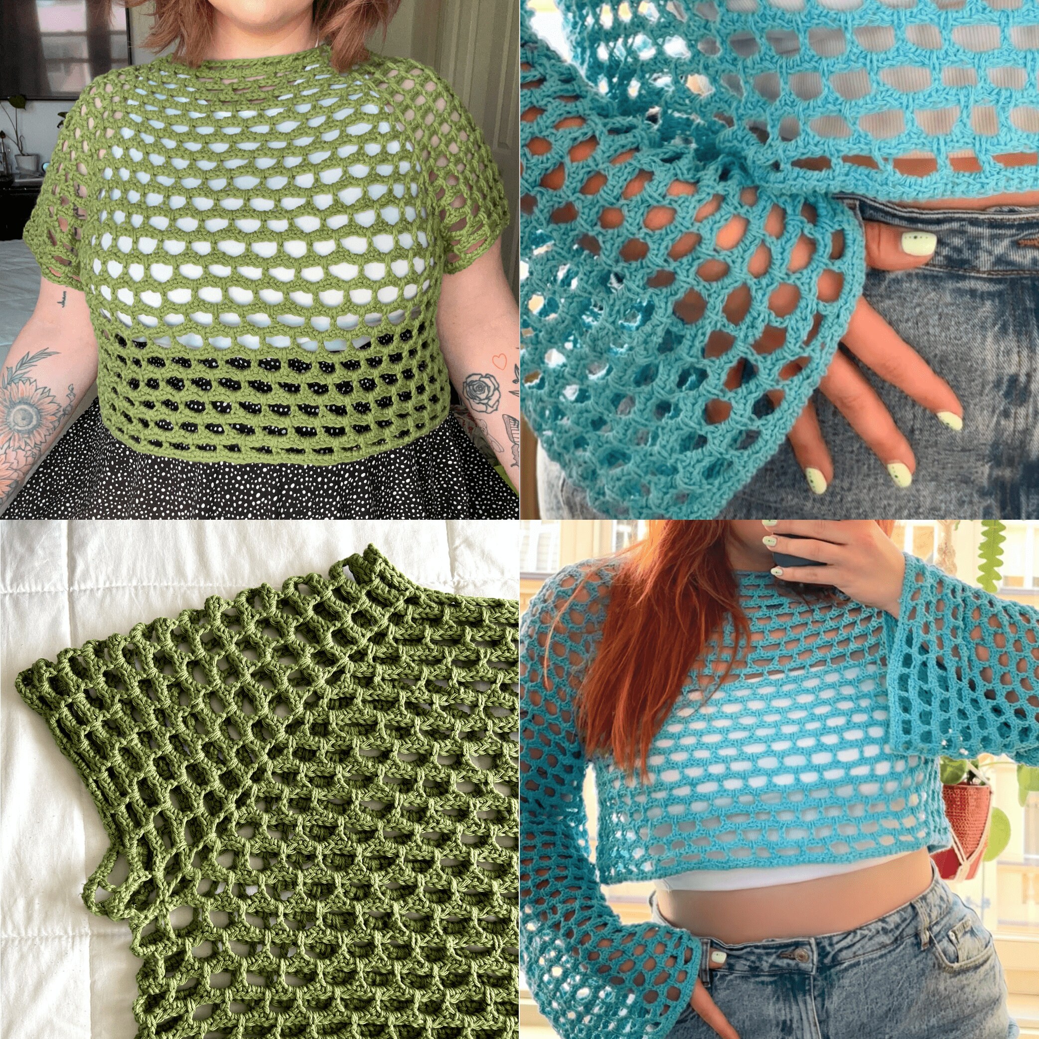 Lacey Mesh 4 in 1 PDF Crochet Pattern | See Through Crochet Lacey Mesh 4 in 1 PDF Crochet Pattern | See Through Crochet