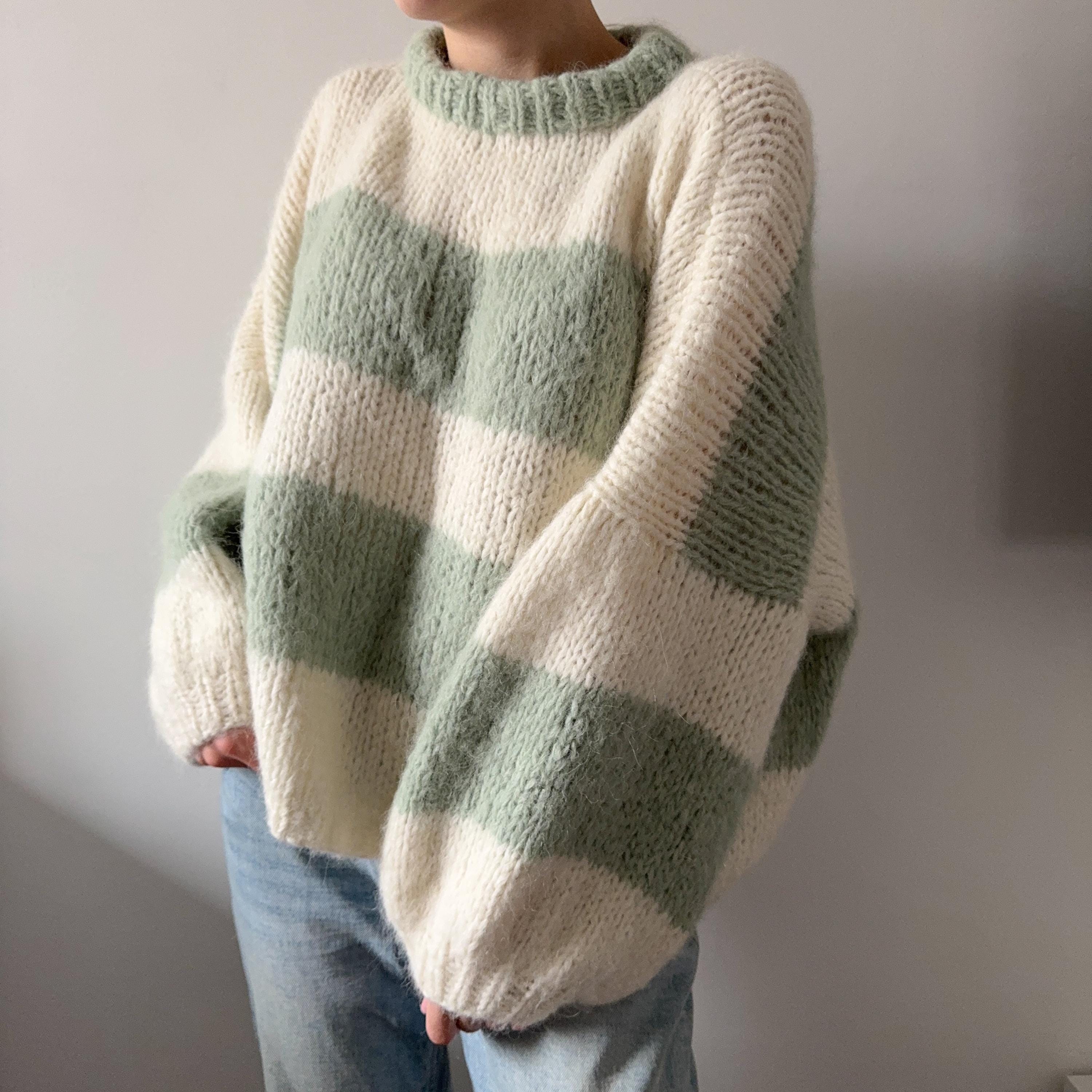 Striped Sweater Knitting Pattern | Oversized Jumper Pattern