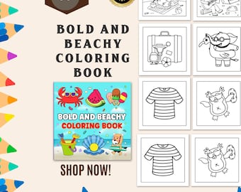 Bold And Beachy | 50 Printable Sea And Beach Life Coloring Pages | Digital Print Activity
