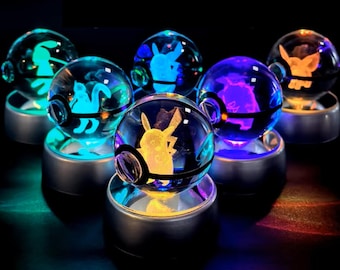 3D Laser Engraved Crystal Figure With LED Base