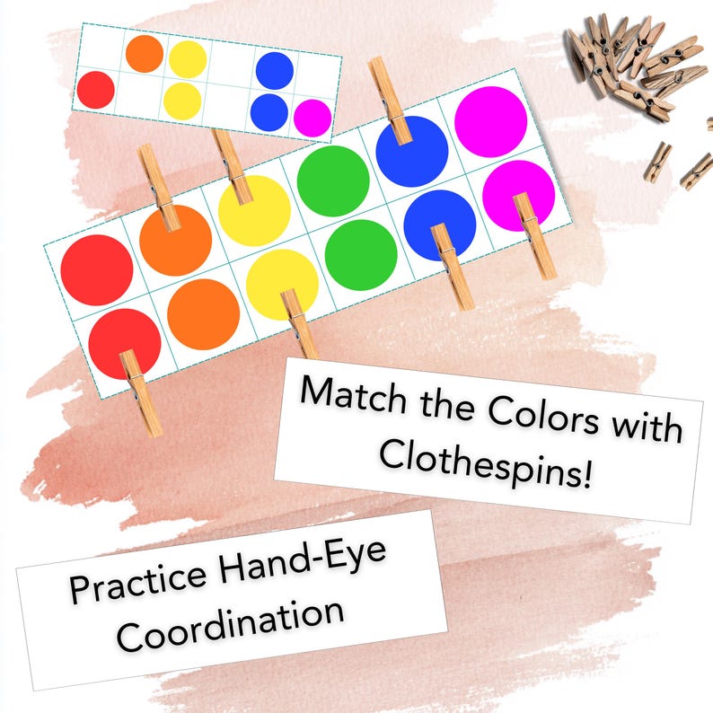 Color Clip Matching Game | Toddler Fine Motor Skills (printable PDF ...