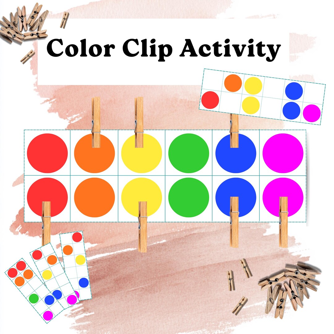 Color Clip Matching Game | Toddler Fine Motor Skills (printable PDF ...