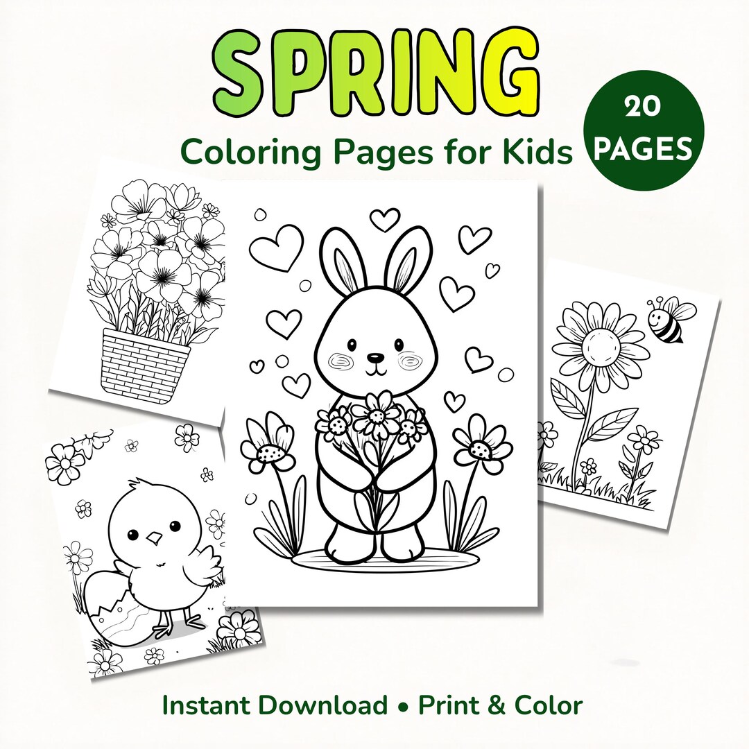 Spring Coloring Pages for Kids | Printable Spring Activity | Toddler ...