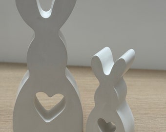 Osterhase Gips Deko süße Hasen dezente Figuren Frühling Frühlingsdeko modern Geschenke Geschenk Ostern