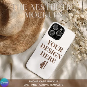 Phone Case Mockup Canva Template Tough Phone Case Mockup Drag and Drop Blank Phone Case Printify iPhone 16 Pro Max Phone Casing Mockup