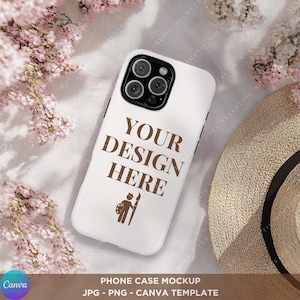 Phone Case Mockup Canva Template Tough Phone Case Mockup Drag and Drop Blank Phone Case Printify iPhone 16 Pro Max Phone Casing Mockup