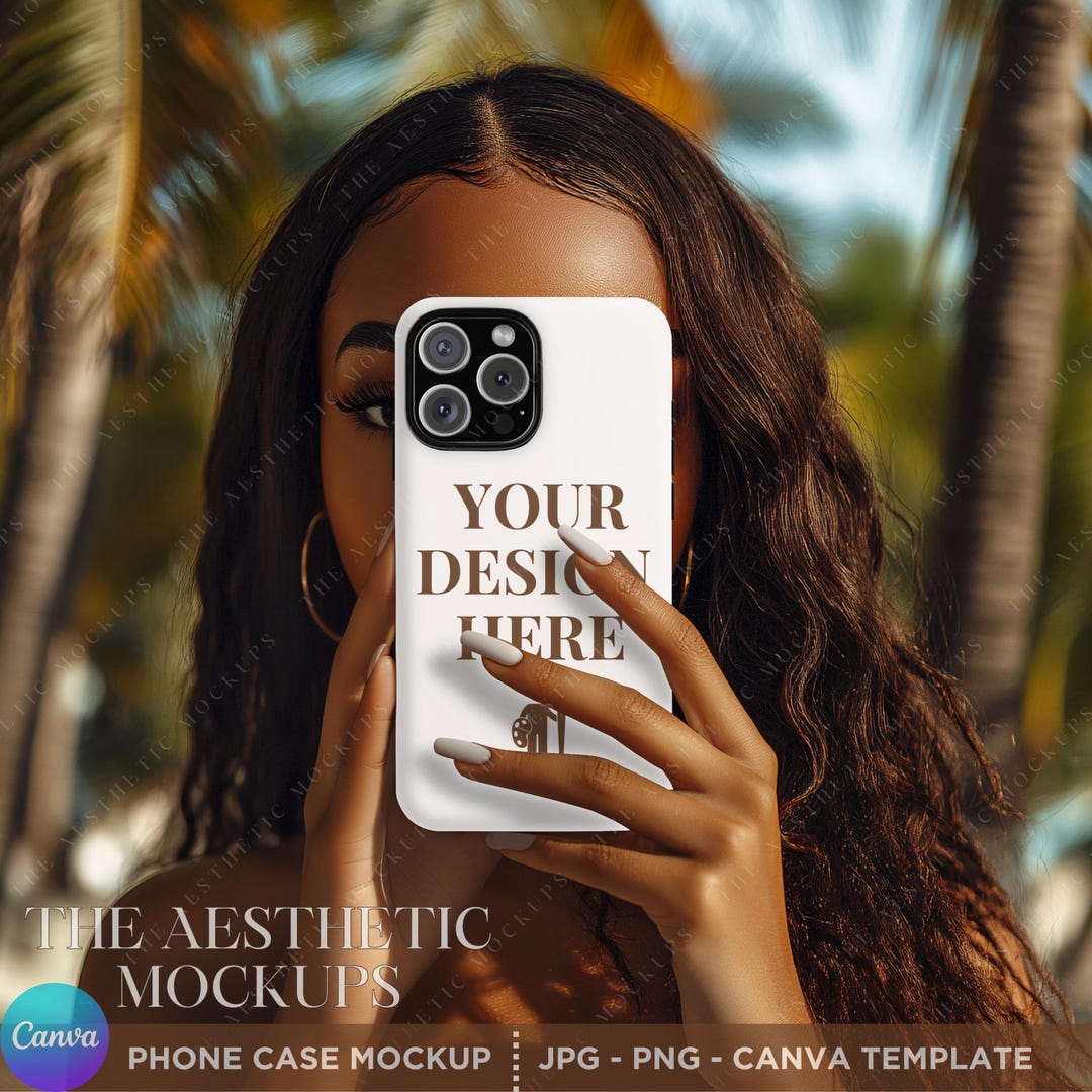 Phone Case Mockup Canva Template Tough Phone Case Mockup Drag and Drop ...