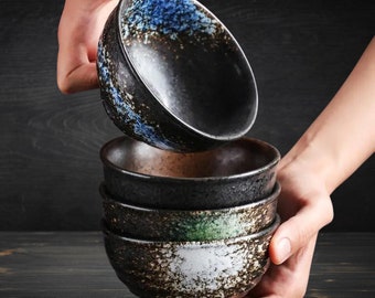 Ensemble de bols japonais miniatures, style oriental, japonais, mini bols en céramique, bols à soupe, cadeau de bol, style asiatique, bols peints à la main, sushi