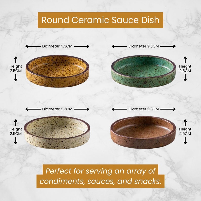 Artisanal Japanese-Style Ceramic Dipping Bowls: Eco-Friendly, Handmade Sauce Dishes in Four Chic Colours Restaurant Style Sushi Mini Bowls zdjęcie 4